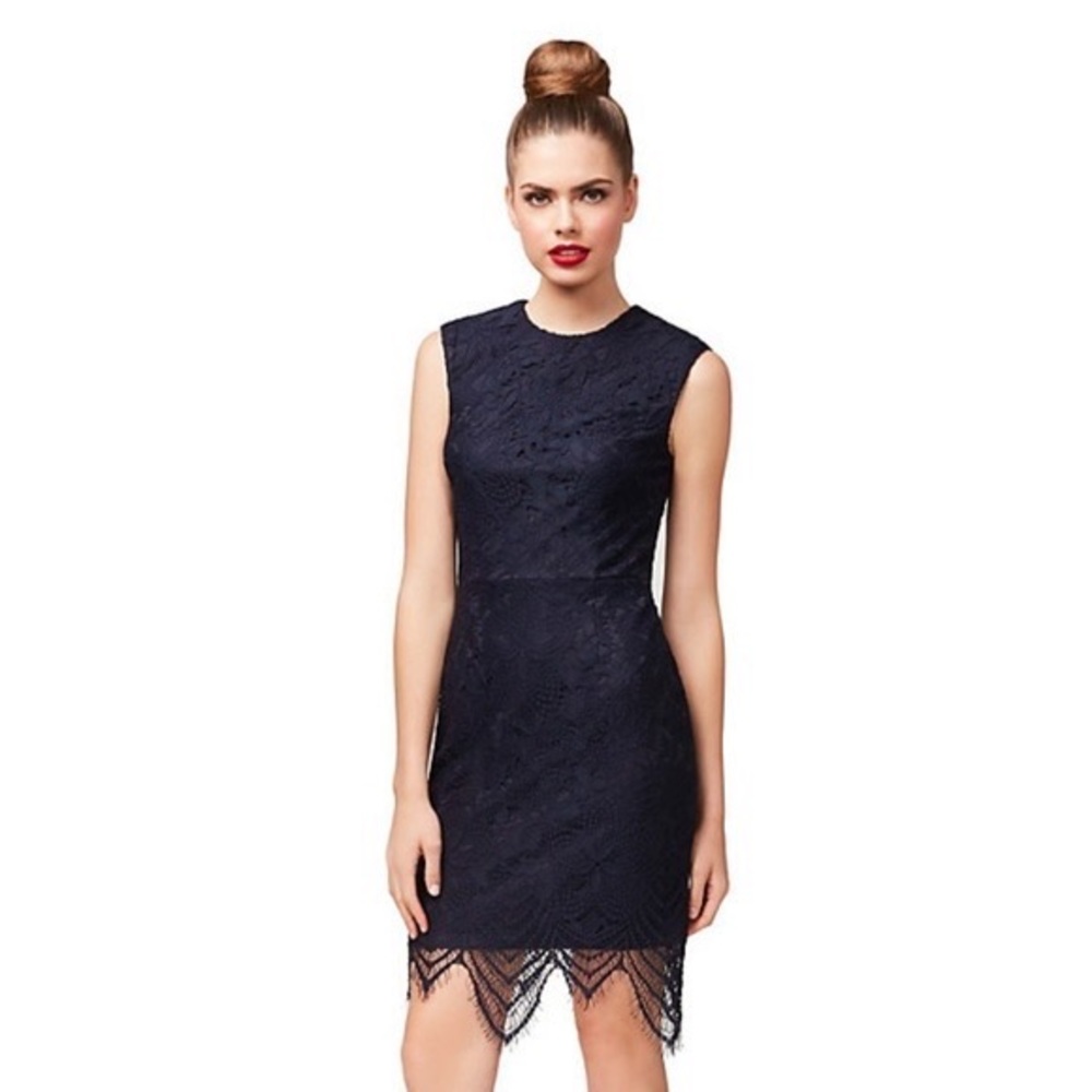 Betsey Johnson Lace Scallop Hem Sheath Dress